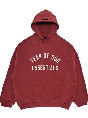 Fear of God Essentials Hoodie in Burgundy
